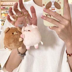 عروسک پولیشی آویز دار مگنتی جفت طرح خوک