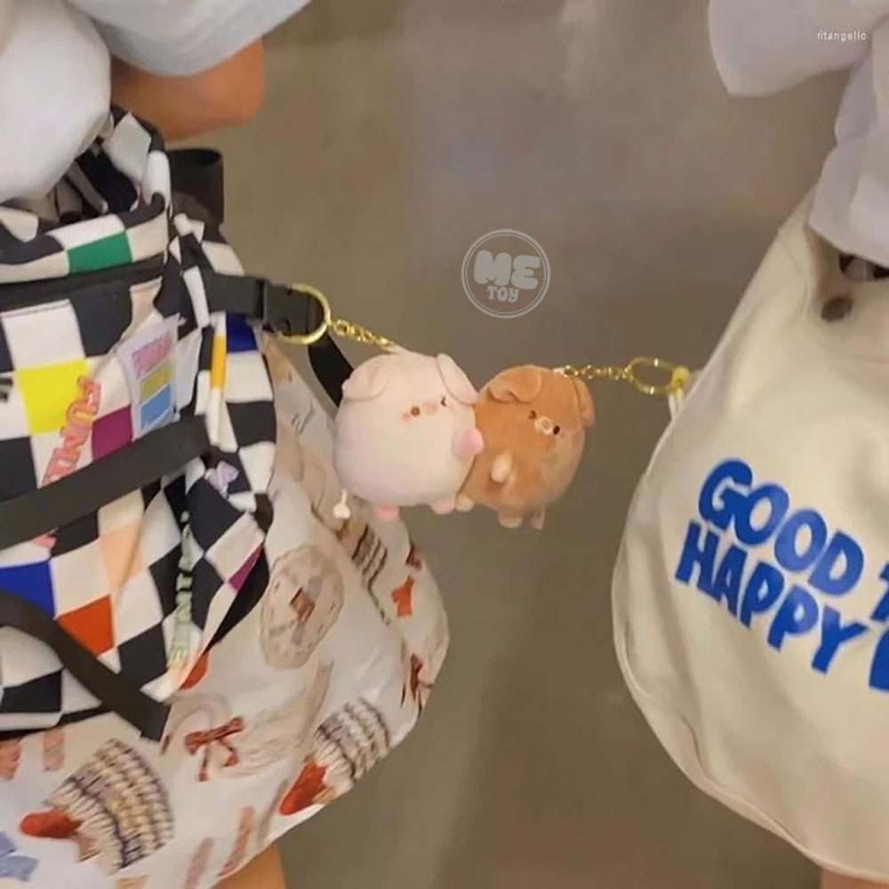 عروسک پولیشی آویز دار مگنتی جفت طرح خوک