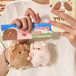 عروسک پولیشی آویز دار مگنتی جفت طرح خوک