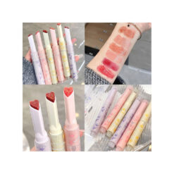 رژ لب ژله‌ای خیس عسل طرح گل Gege Bear تست رنگ روی دست