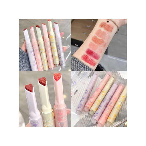 رژ لب ژله‌ای خیس عسل طرح گل Gege Bear تست رنگ روی دست