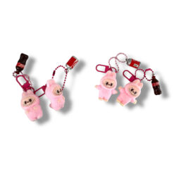 آویز لابوبو با لباس خرگوشی و کوکاکولا - صورتی