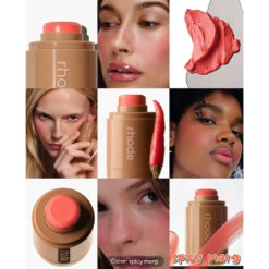 رژگونه کرمی Rhode با درخشش طبیعی و بافت سبک. رنگ spicy marg.