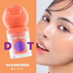 رژ‌گونه مایع مات Olibolla - رنگ sunkissed روی صورت