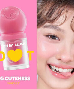 رژ‌گونه مایع مات Olibolla - رنگ cuteness روی صورت