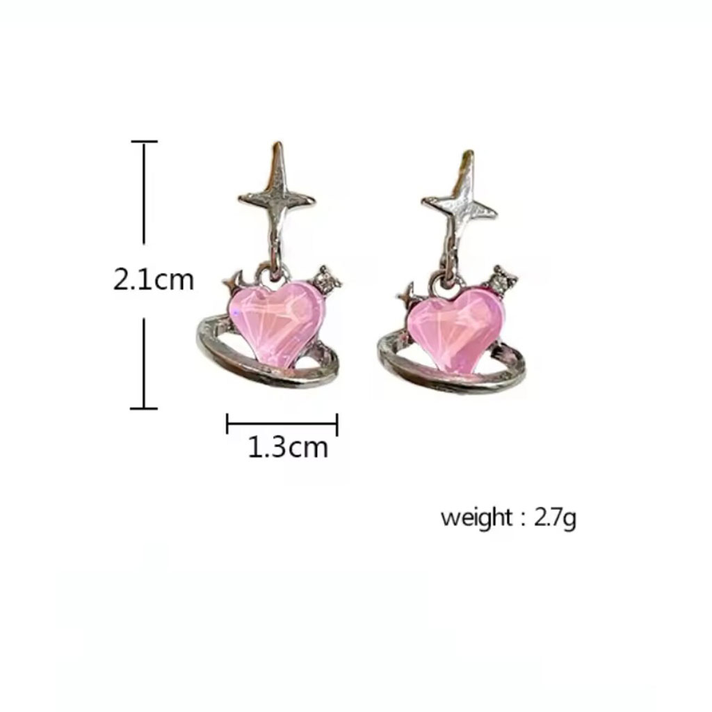 ست ۶ تکه گوشواره قلبی سوزنی - تصویر 4