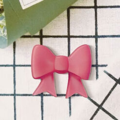 گیره مو استیکر پاپیون صورتی